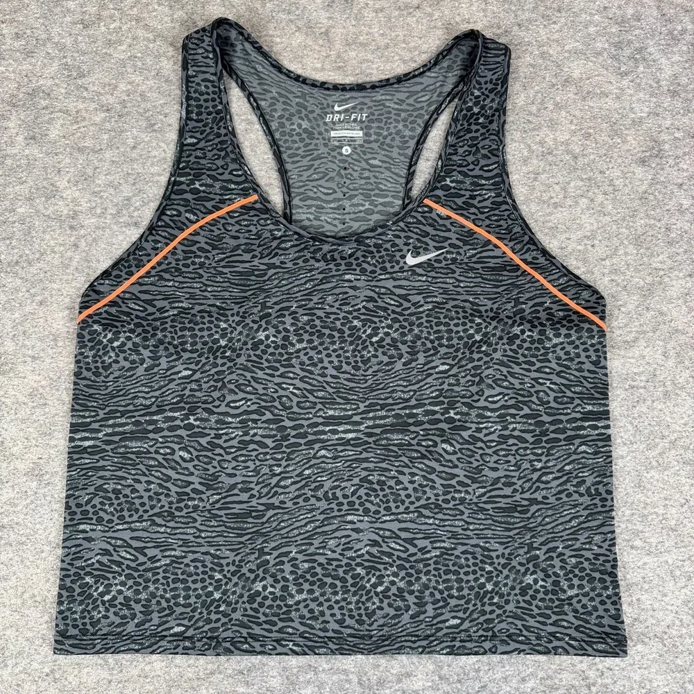 Nike Dri Fit Racing Running Crop Top Reflective Animal Priint Womens Small S